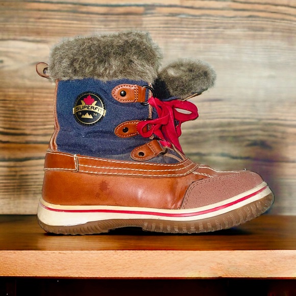 Waterproof, insulating winter boots for women. Blue, brown and red with plush. - Picture 1 of 5